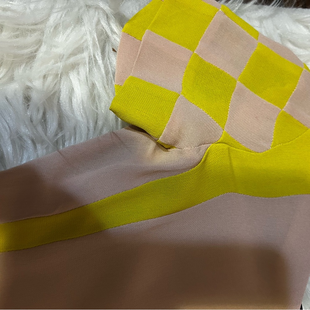 CELINE Vintage Y2K circa 2005 open back yellow and pink dress - Picture 4 of 8
